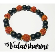black bead with 5 face rudraksha bracelet