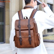 AXIOM PU Leather Backpack, Waterproof Large Capacity Belt Buckle Backpack, Schoolbag Soft Multi Pock