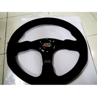 Onq Parts - Mugen Suede Racing Car Steering Wheel