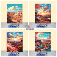 KLX--60*80cm/40*50cm Digitized oil painting of peaceful chill sunset landscape with frame