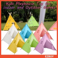 [EY] Sturdy Wooden Poles Tent Triangular Small Tent Foldable Kids Playhouse Tent Easy Assembly Triangular Toy Tent for Girls and Boys Small Size Fun Indoor Playtime