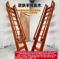 Get 7% coupon+ en Ladder Duplex Loft Stairs Indoor Straight Ladder Solid Wood with Armrest Single La