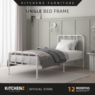 KitchenZ 3V Single Bed Frame Katil Besi Katil Kayu Katil Murah Powder Coat Metal Katil Wooden Double Bed Frame
