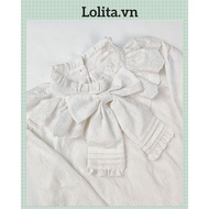 Lolita style long-sleeved shirt/blouser with bow collar and ruffles, lolita blouse (Actual photo inc