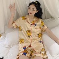 Silk Korean Set for Women Terno Sleepwear Pajama Nightwear