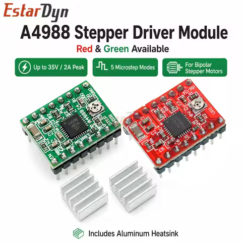 Estardyn A4988 Stepper Motor Driver Module Microstep Adjustable Current with Heatsink for 3D Printer