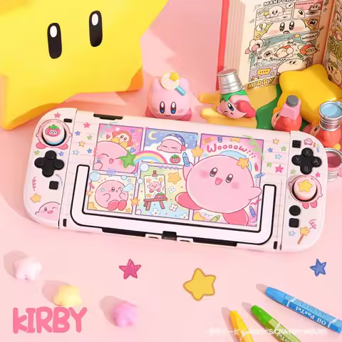 Cute Kirby Switch 2nd Generation Cartoon Pink Cute Item Protective Shell Ns2 Protective Shell Graffi