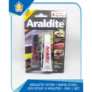 HITAM Araldite Black/Iron Glue/Epoxy Adhesive Glue 4 Minutes Rapid Steel