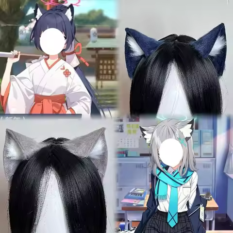 Sunaookami Shiroko Cosplay Game Blue Kuromi Serika Archive Animal Ears Cat Headgear Headwear Lolita 