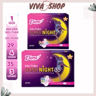 DIANA SUPER NIGHT SUPER Absorbent Sanitary Napkin Anti-Spill Mesh (35cm -3 Pieces | 29cm -4 Pieces)/