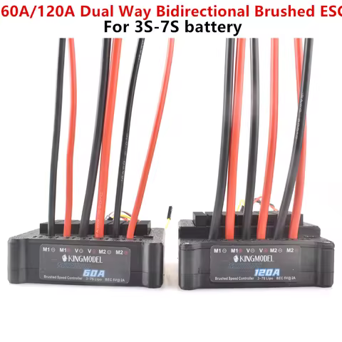 60A/120A Dual Way Bidirectional Brushed ESC10V-32V battery SpeedControl For Rc Model Boat/tank/Car 5