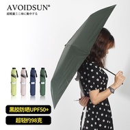 超轻黑胶伞Blackout Umbrella 98g Ultra-Light Portable Sun UV Protection UPF50+ Waterproof Windproof Foldin