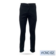 กางเกงชายผ้าชิโน ทรงกระบอก นิยมยีนส์ Niyom jeans สีดำ ผ้ายืด มีกระเป๋าหน้าหลัง รุ่น CNC-02