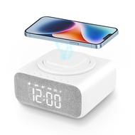 Smart Alarm Clock Snooze Function Charging Station Radio Alarm Clock , Alarm Clock Bluetooth Speaker Mains Operated Digital Alarm Clock without Ticking