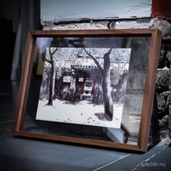 Wall Hanging Glass Table Mounted Transparent Frame Photo Frame a3 Solid Wood Wooden Acrylic Picture 