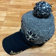 美國 正品Timberland 帽子 針織 毛帽 羅紋針織 毛球 黑色 雪花