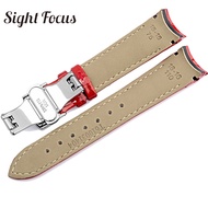 topselling﹍✖Curved End 1853 Watch Band Strap Leather for Tissot Couturier T035.207 Women Watchbands 18mm Ladies Bracelet