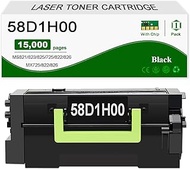 KIEKRO 1 Pack 58D1H00 Black High-Yield Toner Cartridges (15000 Pages), Compatible with MS725 MS821 M