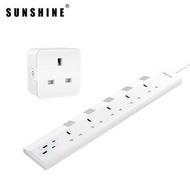 智能插頭+5位快充拖板(USB 2C2A)套裝 [SWP-A+ESUF-5]