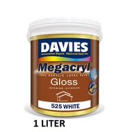 ❀﹉Davies DV525 Megacryl Gloss White 100% Acrylic Latex Paint (Water-Based) 1Liter