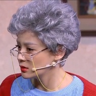 Stage Performance Elderly Wig Gray White Grandma Wig Movie Grandpa Grandpa Playing Headgear DX2E