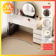MIZONA 130cm/170cm Modern Minimalist Dressing Table With Side Cabinet Without Mirror Bedside Makeup