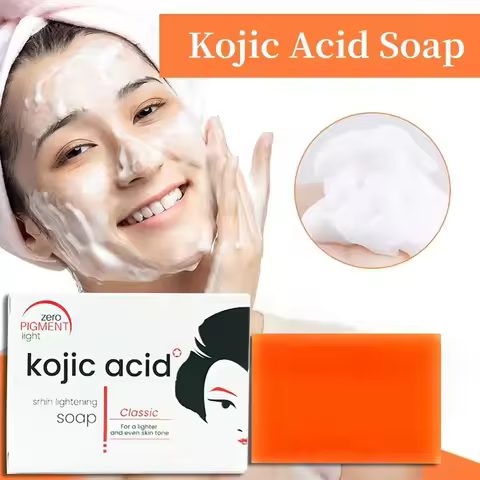 Kojic Acid Soap Papaya Handmade Soap Facial Cleansing Bath Soap Cleanse Brighten Skin Remove Dead Sk