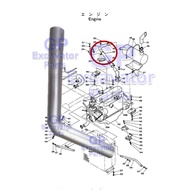 UH063 / UH045-7 HYDRAULIC EXCAVATOR ENGINE MUFFLER EXHAUST PIPE (3022482)