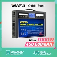 VANPA Portable Power Station 300W/600W/1000W AC 220V Output Emergency Backup Powerbank Solar Generator For Camping