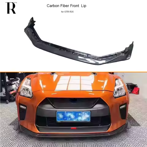 VRS Style Carbon Fiber Front Bumper Chin Lip Splitter Protector for Nissan GTR GT-R R35 2017-up