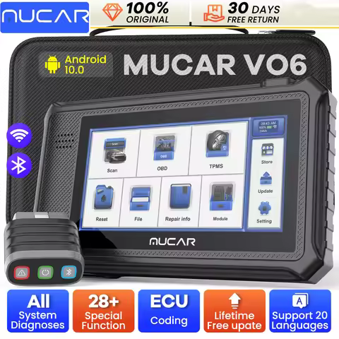 Lifetime Free Update MUCAR VO6 OBD2 Scanner All Systems Diagnostic 28 Reset Auto VIN EPB/BMS/SAS/ABS