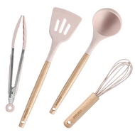 CAROTE CAROTE 4-piece kitchen tool set, silicone cookware set, spatula, ladle, tongs, whisk, spatula