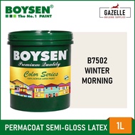 ✥☬❦Boysen Color Series Permacoat Semi-Gloss Latex Paint Winter Morning B7502- 1 Liter