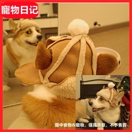 Pet Dog Hat Pet Christmas Photo Warm Windproof Spring Autumn Ears Revealing Funny Thickening Adjusta