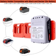 10 Packs Battery Holder Compatible with Black and Decker 20v Battery, Wall Mount Holder with 20 Scre