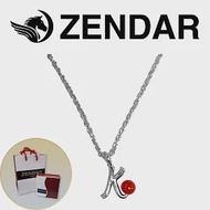 【ZENDAR】頂級天然沙丁紅珊瑚圓珠3-3.5mm字母銀色項鍊 字母K (227253)