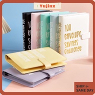 YUJINX 100 Envelopes Money Saving Challenge, Save Money Leather Envelope Challenge Binder, Reusable 
