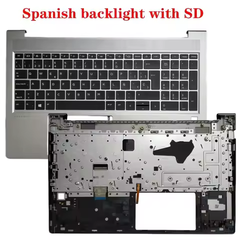 New US/LA/SP/UK Keyboard with Backlight Palmrest Cover for ProBook 450 G8 G9 650 455R ZHAN 66Pro15 G