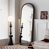 High-End Mirror Full-Body Luxury Fitting Dressing Mirror Girly Feeling Bedroom Floor Light Medieval 