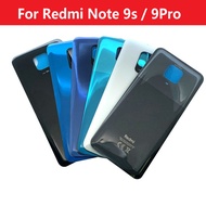 สำหรับ XiaoMi Redmi Note 9S /Note 9Pro กระจกหลังฝาหลังปิดโทรศัพท์ใหม่พร้อมฝาครอบด้านหลังเปลี่ยนโลโก้พร้อมสติกเกอร์