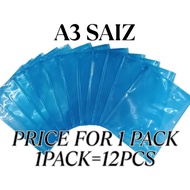 【1PACK=12PCS   】A3 SIZE FILE ENA3/Drawing File /Document File/Transparent File /Button File(Price Fo