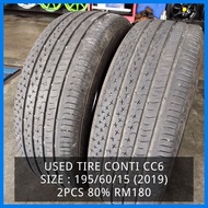 USED TIRE TYRE TAYAR 195 60 15 RM180 2PCS 80% 195/60/15