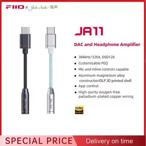FiiO JA11 USB Type C to 3.5mm Earphone/Headphone Adapter USB C Cable USB-C to 3.5mm Audio Aux Cable