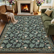 Garvee Boho Green Rugs for Living Room, Vintage 8x10 Area Rugs for Bedroom with Low Pile, Non Slip L