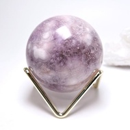 暖柔。水晶球 人緣 桃花 l 紫水晶共生櫻花瑪瑙球 有晶洞礦皮 l