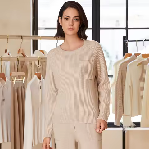 BC-222 High quality Thick 100% Merino Wool Pullover woollen woolen Knit Jumper Tops Women's Clothing