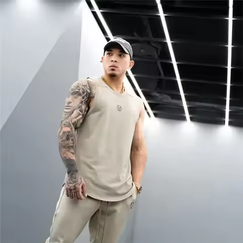 Men's Brand Gym Stringer Tank Top Men Bodybuilding Vest Cotton Sleeveless Shirt Fitness Vest Singlet
