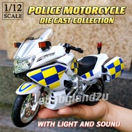 Die Cast Motor 1:12 Police Motor With Light And Sound Diecast Vehicle Models