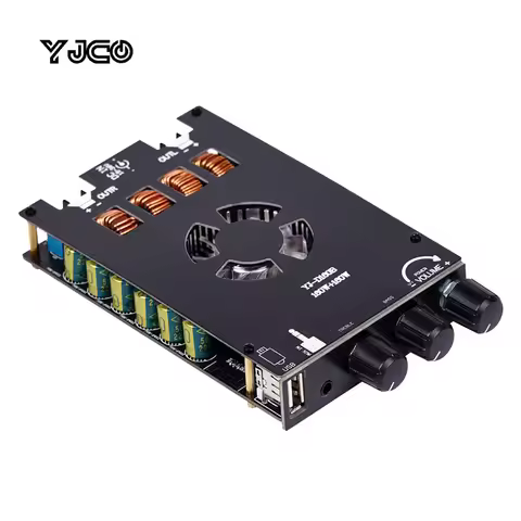 YJCO 2×160W D160B TDA7498E Class D Digital Power Amp Board Bluetooth 5.0 U Disk AUX Tone Control HIF