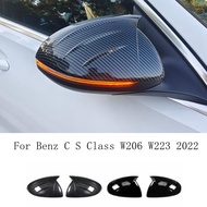 Car Styling Rear View Side Mirror Cover Trim Sticker Exterior Accessories For Mercedes Benz C S Class W206 W223 2022